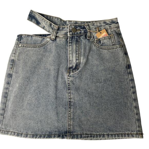 Y2K Vintage-Inspired High-Waisted Denim Mini Skirt Size S - Picture 1 of 7